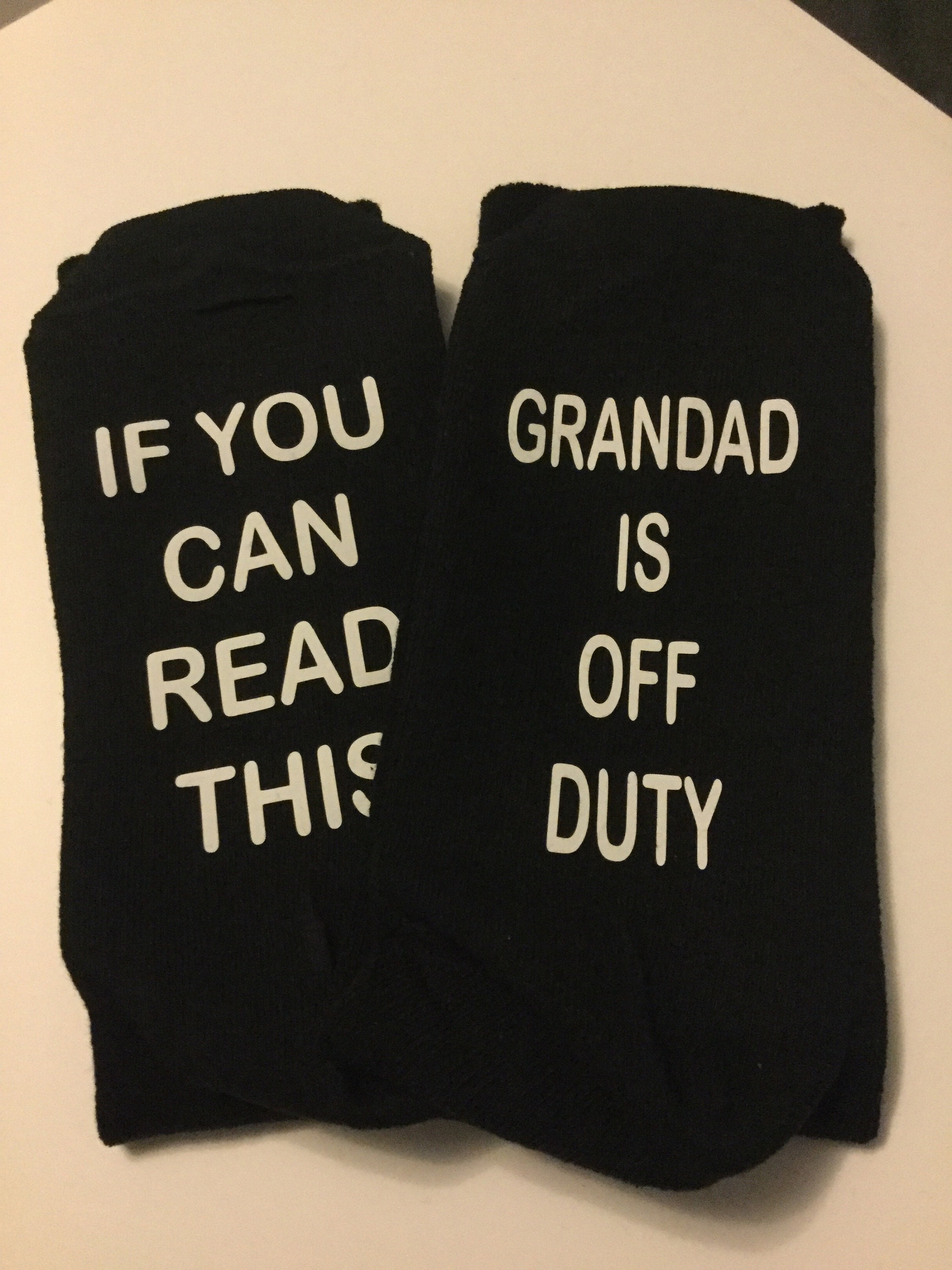 Image of Novelty Socks If You Can Read This Grandad Is Off Duty, Stocking Fillers, Father’S Day, Funny