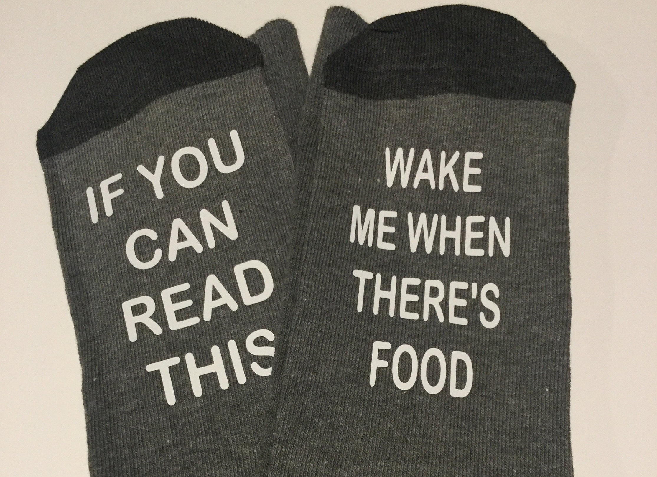 Image of Novelty Socks If You Can Read This Wake Me When There’S Food