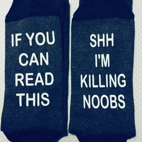 Image of Novelty Socks If You Can Read This Shh I'm Killing Noobs , Gamer Fan Gift