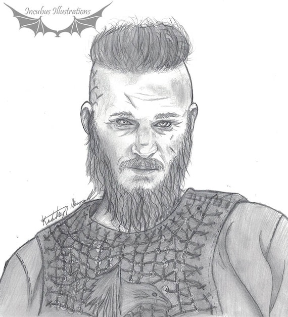 Bjorn Ironside / Ragnar Lothbrok / Vikings / Norway / Hand Drawn / Digital  Drawing / Wall Art / Picture / Print / Poster