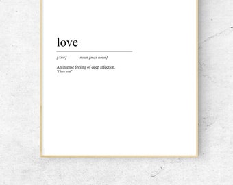 Love Definition Print Love Dictionary Art Love (Instant Download) 