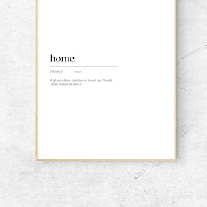 Home Dictionary Definition Print - Digital Download Print - Home Dictionary Typography - Wall Art - Printable - Home Decor- Wall decor