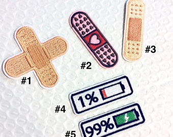 Embroidered Band-Aid Iron On Patch: Medical Applique Badge