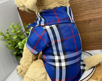 Plaid Dog Shirt: Cotton Blend Puppy Clothes, Cat Costume