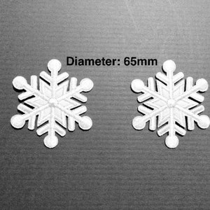 Embroidered IRON ON PATCH White Snowflake Star Patches Heat Adhesive Backing Do it Yourself Decoration Adornment Embellishment Planet Nature