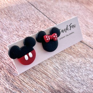 Mouse Polymer Clay Stud Earrings | Statement Jewelry