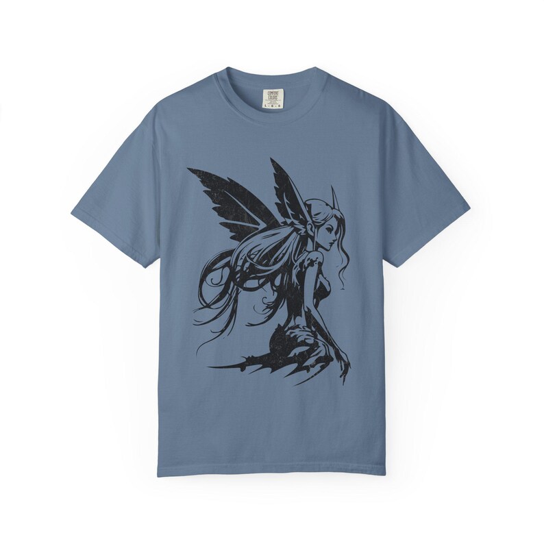 Fairy Grunge Shirt, Fairycore TShirt, Whimsigoth Clothing, Dancing Fairy, Faerie Dark Gothic Aesthetic, Oversized Comfort Colors image 4