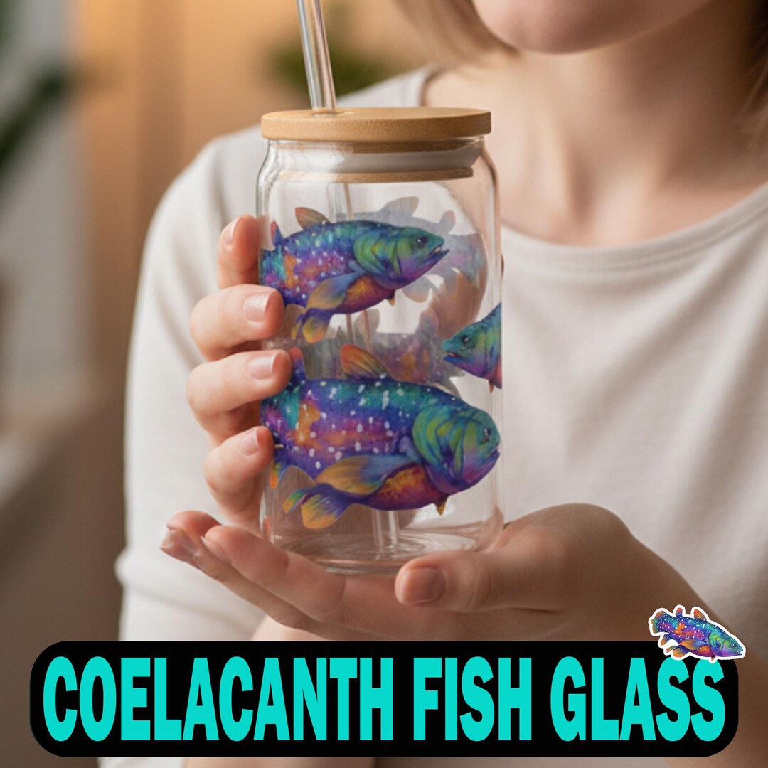 Coelacanth Fish Sipper Glass, 16oz - Etsy