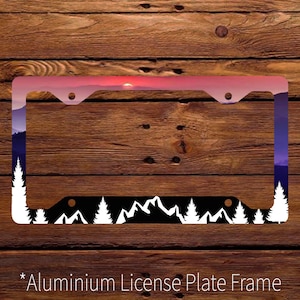 Cadre de plaque d'immatriculation Mountains, Mountain Sunset
