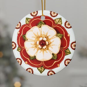 Tudor Rose Ornament, Tudor Gift, Rose Gift, Rose Ornament, Rose Lover Gift