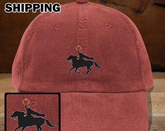 Headless Horseman Corduroy Hat, Halloween Hat for Men, Funny Halloween Hat for Him, Jack-O-Lantern Hat, Halloween Party Hat Gift