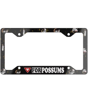 Opposum Car Decor Metal License Plate Frame, Funny Plate Cover, Funny License Frame, Funny Possum Gift