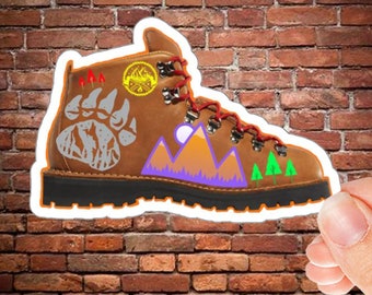 Hiking Boot Sticker, Take A Hike Sticker, Hike More Sticker, Hike More Worry Less, Cute Hiking Sticker, Tree Hugger Sticker, Save Our Forest