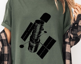 Hubble Telescope Tshirt, Galaxy Planet Print, Clothing for Dad
