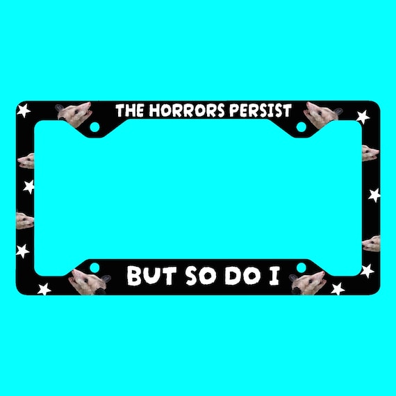 Opposum Car Decor Metal License Plate Frame, Funny Plate Cover, Funny License Frame, Funny Possum Gift