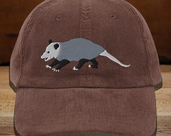 Possum Hat Vintage Corduroy Cap, Possum Lover Gift, Possum Lover Gift