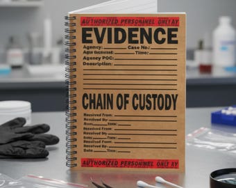True Crime Evidence Spiral Notebook, Looks Like Evidence Bag, Crime Scene Investigation, Crime
