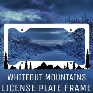 Cadre de plaque d'immatriculation Mountains Snow Whiteout