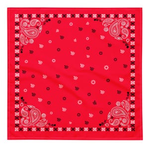 Large Paisley Bandana, Paisley Floral, Botanical Head Wrap, Biker Bandana, Trainmen Bandana