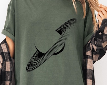 Rings of SATURN T-shirt, Astronomy Gifts for Men or Women, Hubble Telescope Tshirt, Galaxy Planet Print, Clothing for Dad