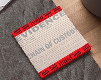 True Crime Evidence Bag Sticky Notes, True Crime Gift, Muderino Gift
