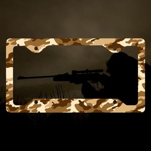 Vintage Camo Metal License Plate Frame