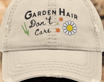 Garden Hair Don't Care Hat, Cute Gardening Hat for Plant Lovers