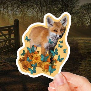Fox sticker, vos sticker, computer vos sticker, mini vos sticker, vos label, vos vinyl sticker, kleine vos sticker, rode vos sticker