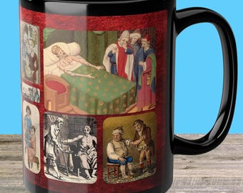 Medieval Art Gifts, Renaissance Art Gifts, Funny Medieval Art, Funny Renaissance Art, Medieval Blood Letting Mug