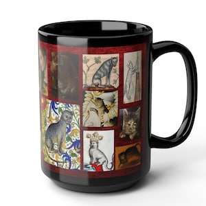 Medieval Cats Mug, Medieval Cup, Medieval Tea Cup, Medieval Drinking Glass