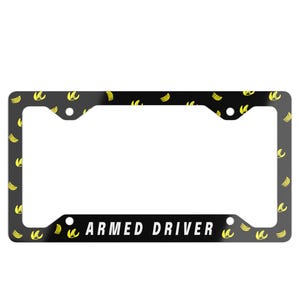 Armed Driver Funny Banana Peel License Plate Cover, Silly Car Accessory, Funny Car Accessory, Banana Car, Banana Lover, Banana Decor