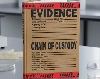 True Crime Evidence Hardcover Journal Notebook, Looks Like Evidence Bag Journal