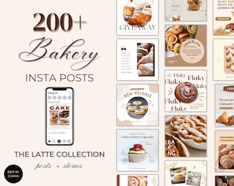 Bakery Instagram Post Templates | Bakery Instagram Template | Cake Business Social Media |Coffee Bake Shop Template | Social Media Marketing