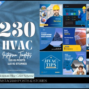 230 HVAC Instagram-sjabloonposts voor kleine bedrijven, HVAC-bedrijfsmarketing, canvasjabloon, HVAC-bedrijf Instagram-berichten, HVAC-marketing
