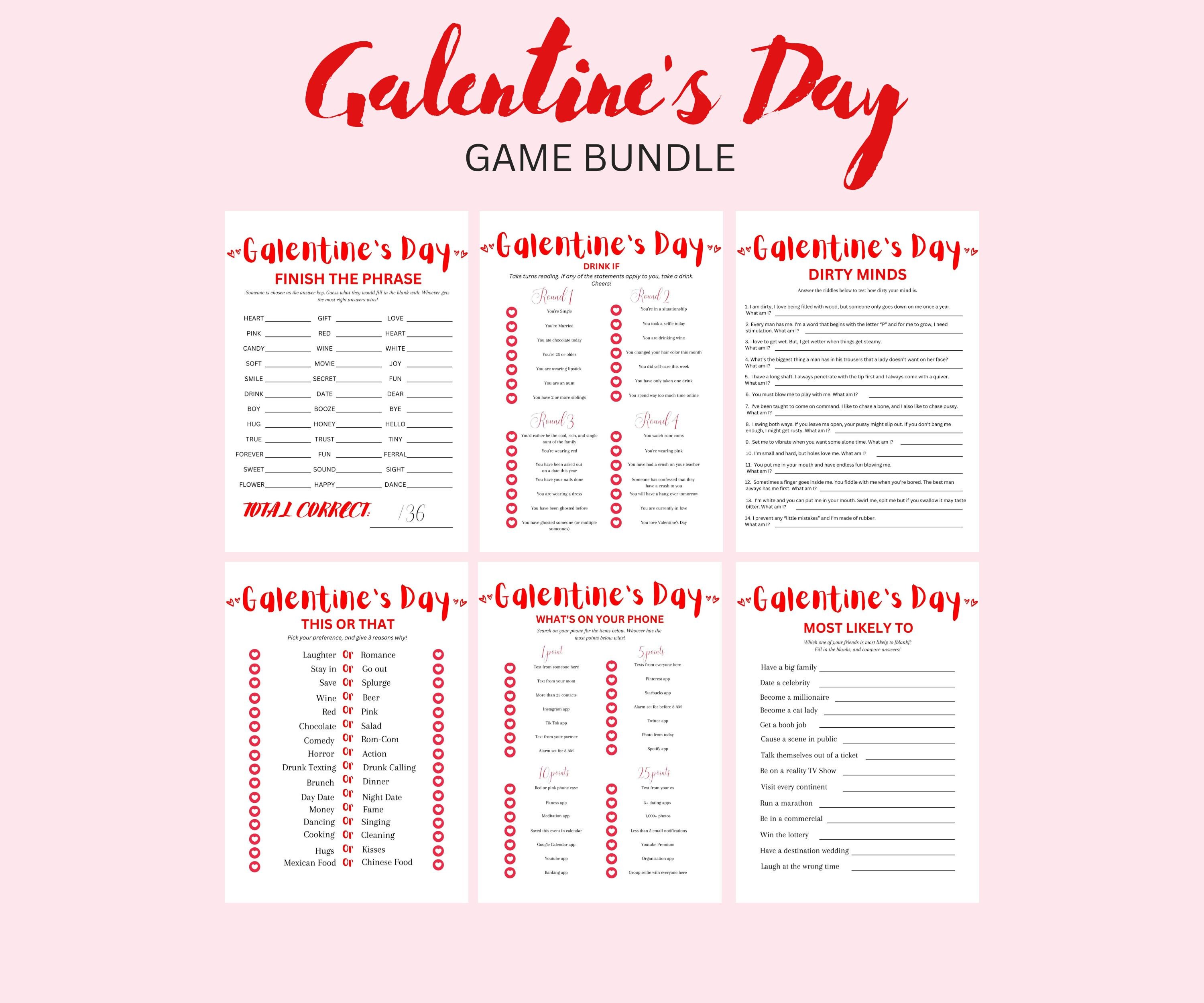 Galentines Day Games PrintableValentine #39 s Day Party Bundle