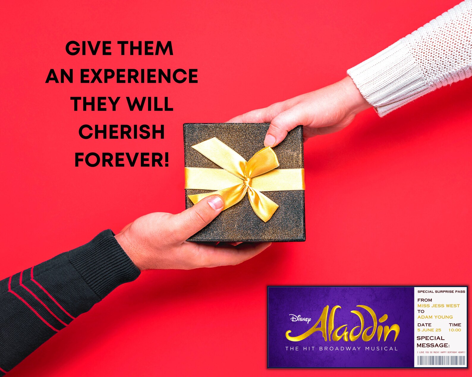 Editable Aladdin Broadway Ticket, Musical Theatre Gift (digital ...