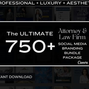 750+ LUXURY Lawyer INSTAGRAM Posts | Attorney Social Media Canva Templates | Law Firm Attorney Instagram Highlights Facebook Posts Hashtags