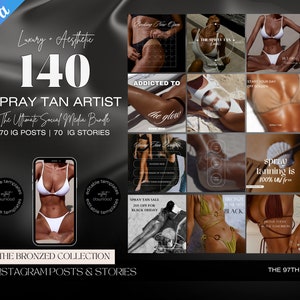 140 Spray Tanning Instagram Templates | Spray Tan Instagram Posts | Spray Tan Social Media | Beauty Business Instagram | Spray Tan Marketing