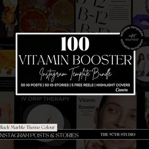 100 IV Therapy Instagram Templates, Iv Hydration Instagram Templates, IV Therapy Marketing, Instagram Templates, Nurse Injector Posts,Beauty