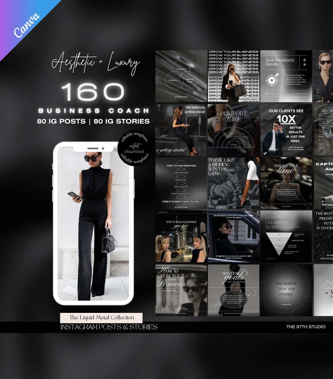 Business Coach Instagram Templates | Social Media Manager | Social ...