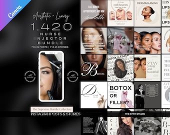 Luxury Nurse Injector Instagram Posts | Botox Social Media | Esthetician Instagram |  Medspa Branding Kit | Botox and Lip Filler | Skincare
