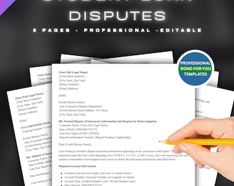 Student Loan Dispute Letter Template: DIY Credit Repair | Professional Templates for Credit Repair (PDF)