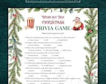 Christmas Weird but True Trivia Game | Office Christmas Party Game | Christmas Family Game | Printable Christmas Game Christmas Trivia Game
