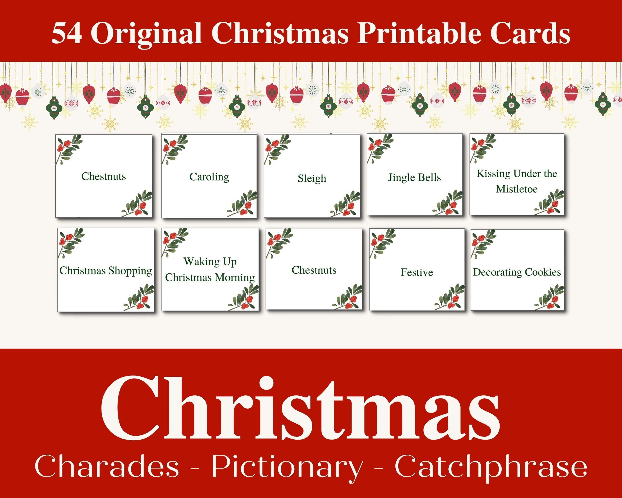 Christmas Catchphrase 54 Original Christmas Games Printable Cards