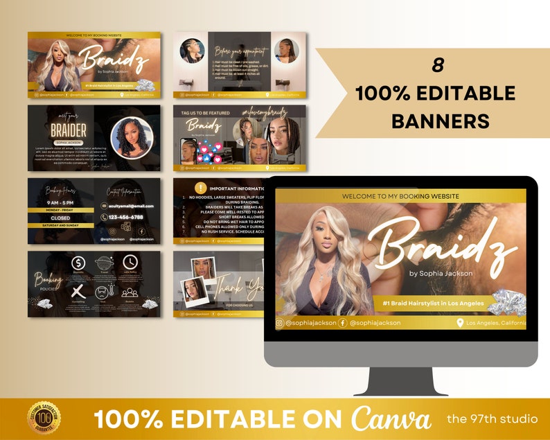 Acuity Scheduling Template BRAIDER, Hair Acuity Website Template ...