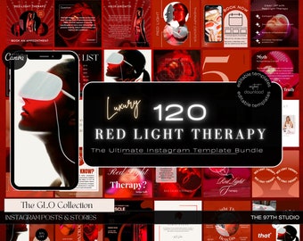 Red Light Therapy Instagram Posts | Facial | Digital Marketing | Skincare Social Media | Skincare Instagram | Esthetician Instagram Posts