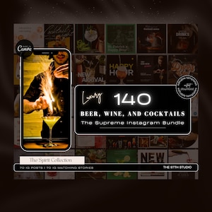 Cocktail Bar Instagram Templates | Cocktail Templates | Brewery Instagram | Pub Instagram Templates | Bar Lounge Marketing | Bar IG Branding