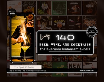 Cocktail Bar Instagram Templates | Cocktail Templates | Brewery Instagram | Pub Instagram Templates | Bar Lounge Marketing | Bar IG Branding