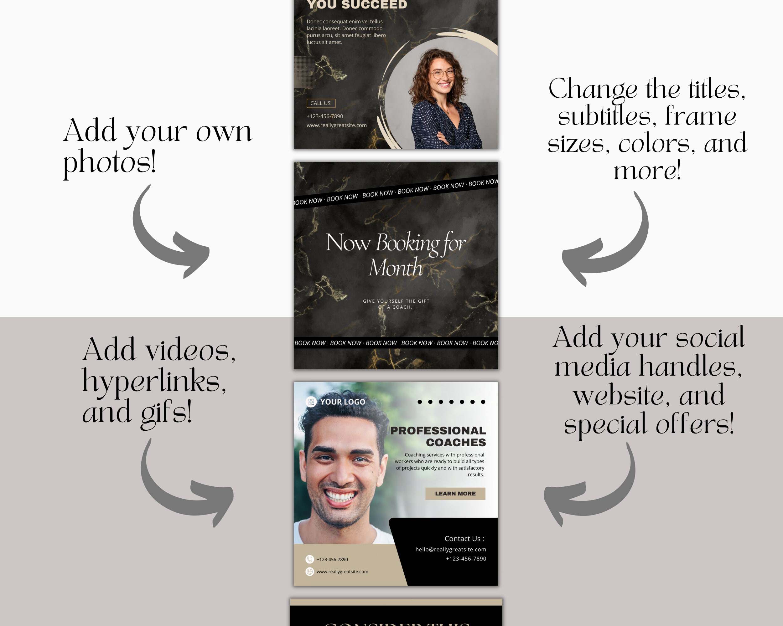 280 Coach Marketing Instagram Templates Life Coachbusiness Coach Social ...