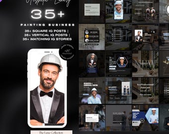 35+ PAINTING BUSINESS Templates for Social Media, Home Remodel Instagram Posts, Renovations, Drywall, Construction, Handy Man, Social Media